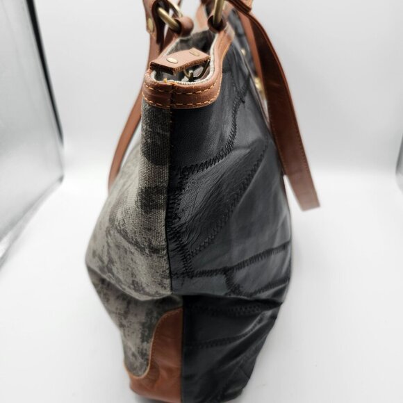 Vaan & Co Rawhide Leather Patchwork Tote Bag - Picture 4 of 12